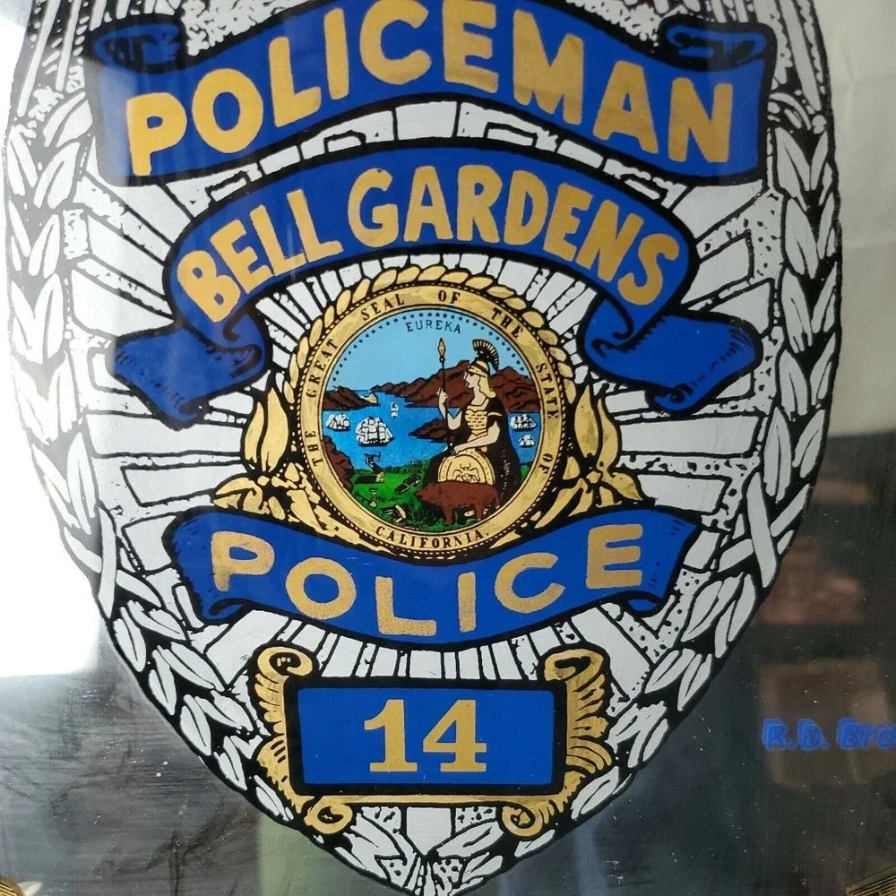 Bell Gardens Police Department Wall Mirror Vintage Los Angeles County 15